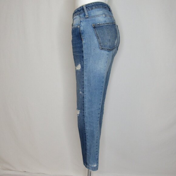 Free People Two Tone Distressed High Rise Jeans 26" Women's 27 - Picture 3 of 13